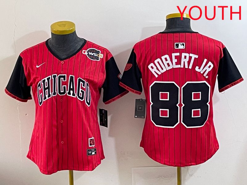 Youth 2025 Chicago White Sox #88 Robert jr Red Joint Name Nike MLB Jersey style 11